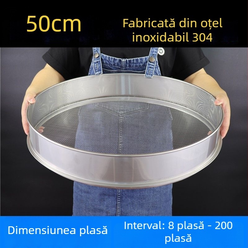 Sită de făină din oțel inoxidabil 304 cu plasă fină, pentru făină, orez, susan și lapte de soia