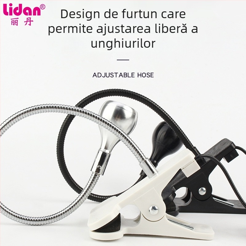 Lampă de unghii de birou cu unghi reglabil, 3W, lampă UV pentru uscare gel, cu clips