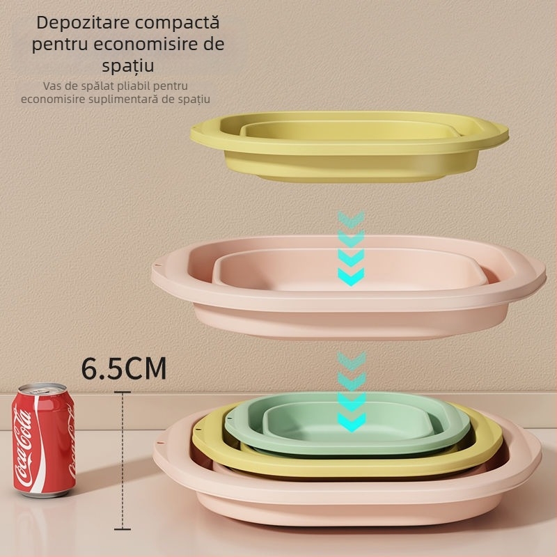 Lavoar pliabil din plastic pentru casă și călătorii, ușor 100–120 g, pentru spălat rufe în cămin
