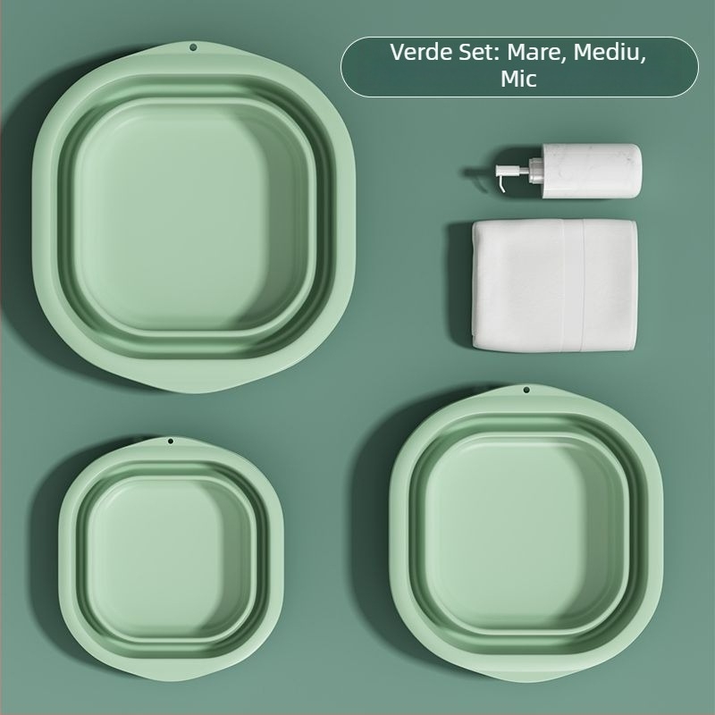 Lavoar pliabil din plastic pentru casă și călătorii, ușor 100–120 g, pentru spălat rufe în cămin