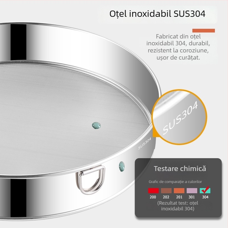 Sei pentru făină din oțel inoxidabil 304, mâner, ultrafin cu plasă de 60 ochi, brand Runnuo, origine Chaozhou, Guangdong