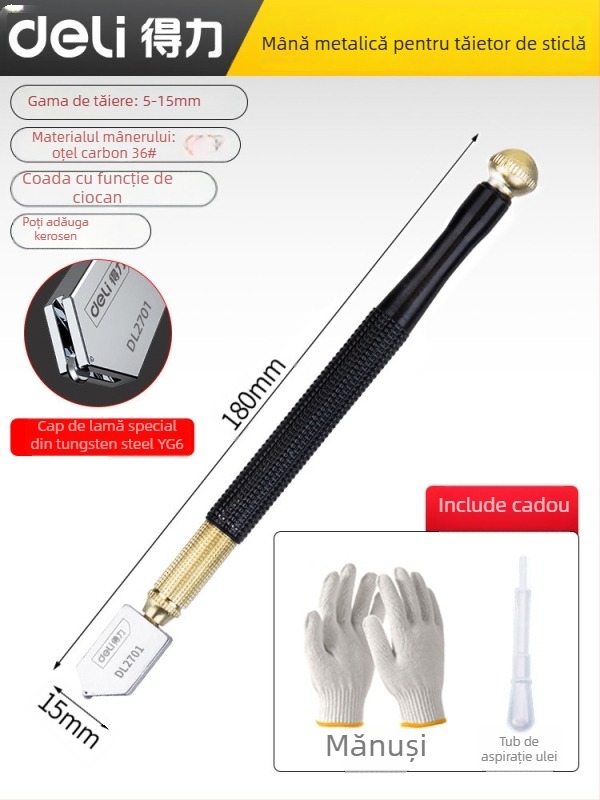 MOBAI Tăietor de sticlă diamantat pentru sticlă groasă și tăierea plăcilor