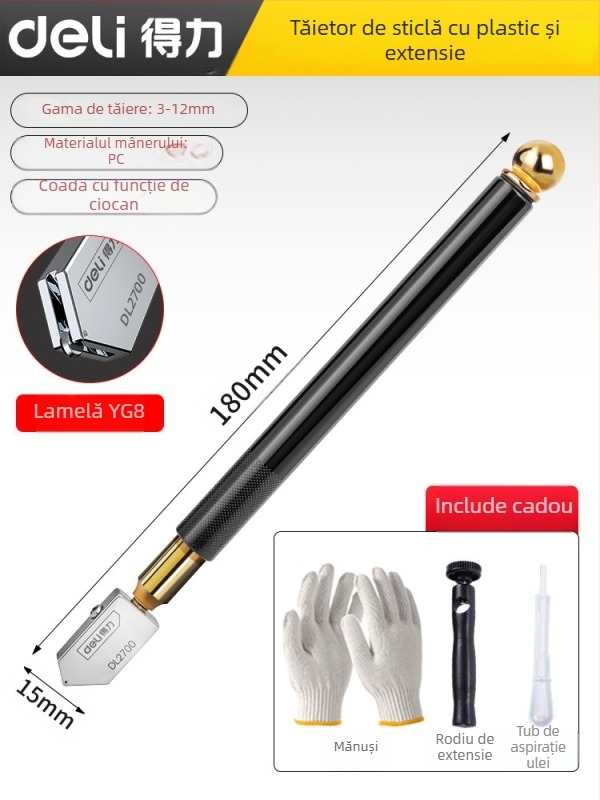 MOBAI Tăietor de sticlă diamantat pentru sticlă groasă și tăierea plăcilor