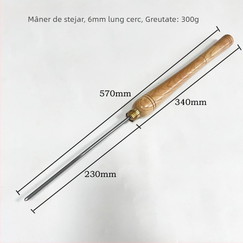 YIBEI Instrument pentru prelucrarea lemnului cu Ash wood handle, semi-circular design, lamă HSS