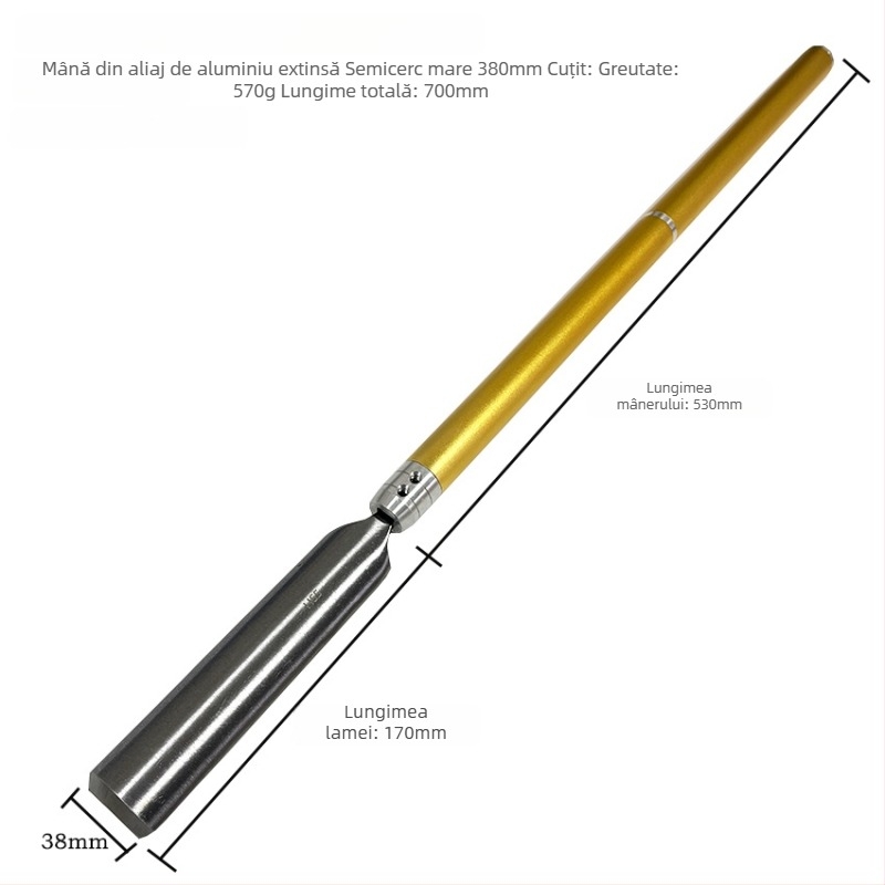 YIBEI Instrument pentru prelucrarea lemnului cu Ash wood handle, semi-circular design, lamă HSS