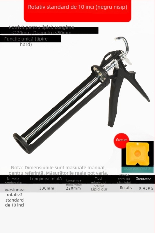 Pistol de lipit pentru sticlă, automat, economisește efort, pistol de lipit structural pentru construcții