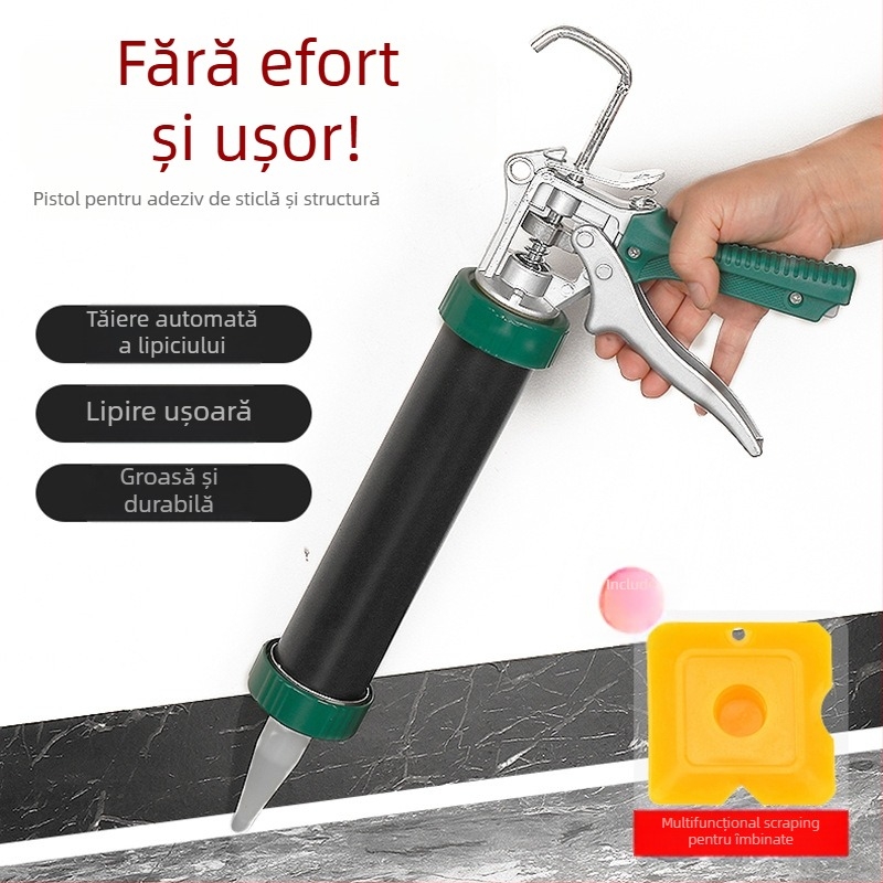 Pistol de lipit pentru sticlă, automat, economisește efort, pistol de lipit structural pentru construcții