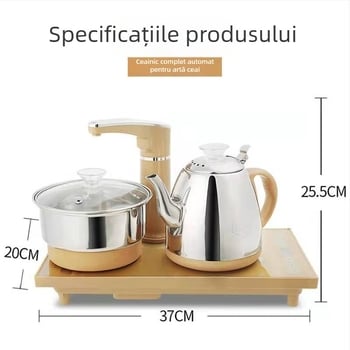Smart Speed Plită electrică pentru ceai cu alimentare automată a apei, din oțel inoxidabil, set 4 în 1, ambalare în tavă