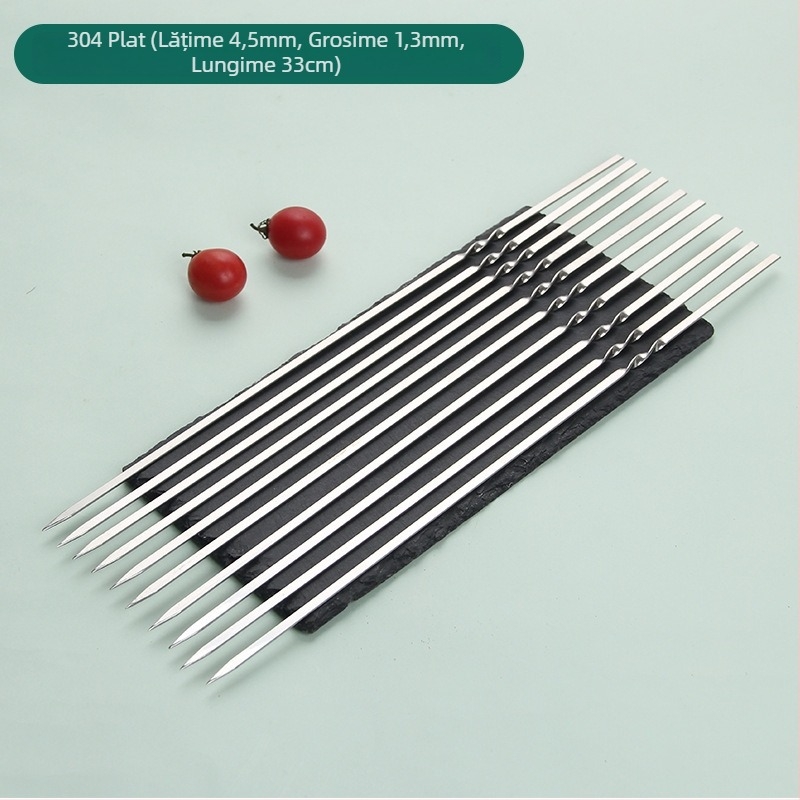 Frigărui pentru grătar din oțel inoxidabil 304, alimentare, știfturi plate, design îngroșat, pachet 3000 buc