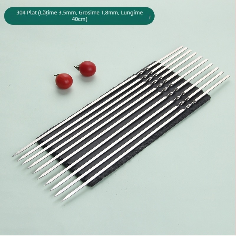Frigărui pentru grătar din oțel inoxidabil 304, alimentare, știfturi plate, design îngroșat, pachet 3000 buc