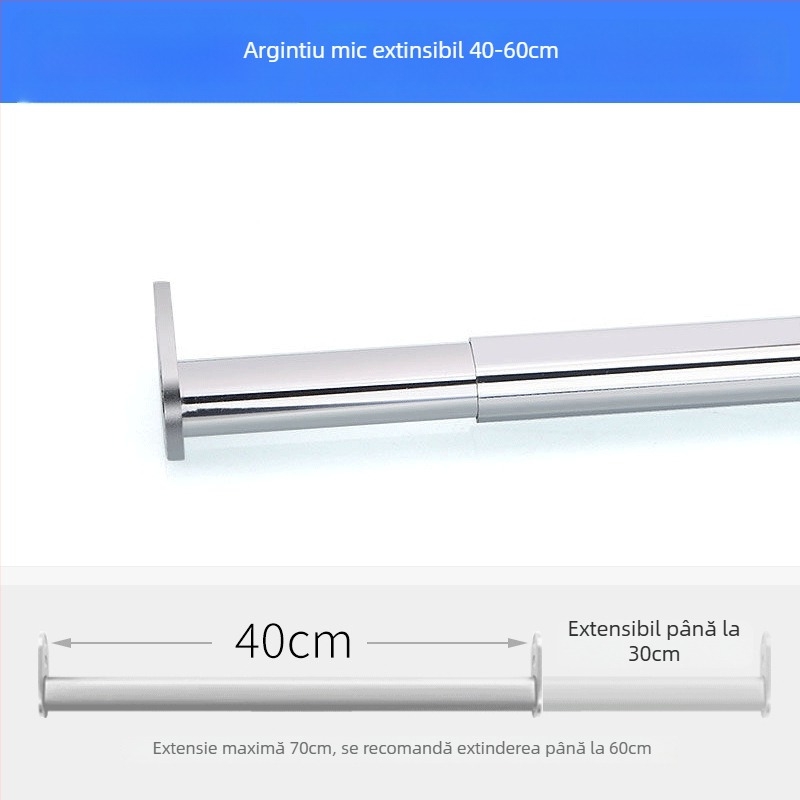 Bară de umerașe din oțel inoxidabil – extensibilă, pentru garderobă, în interiorul dulapului, accesorii pentru haine