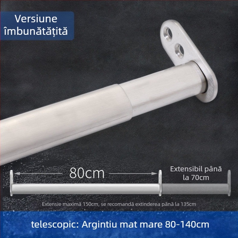 Bară de umerașe din oțel inoxidabil – extensibilă, pentru garderobă, în interiorul dulapului, accesorii pentru haine