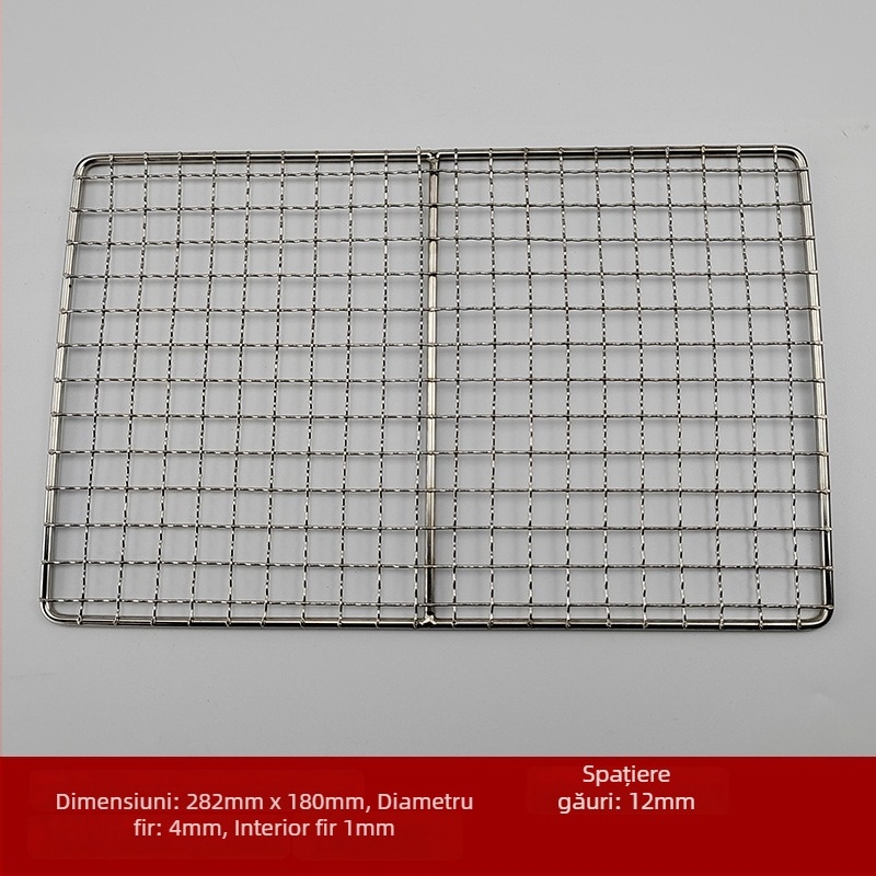 Gril din oțel inoxidabil, din sârmă, formă pătrată, portabil, multifuncțional, fără fum, ușor de curățat, electroplacare și sudură cu puncte