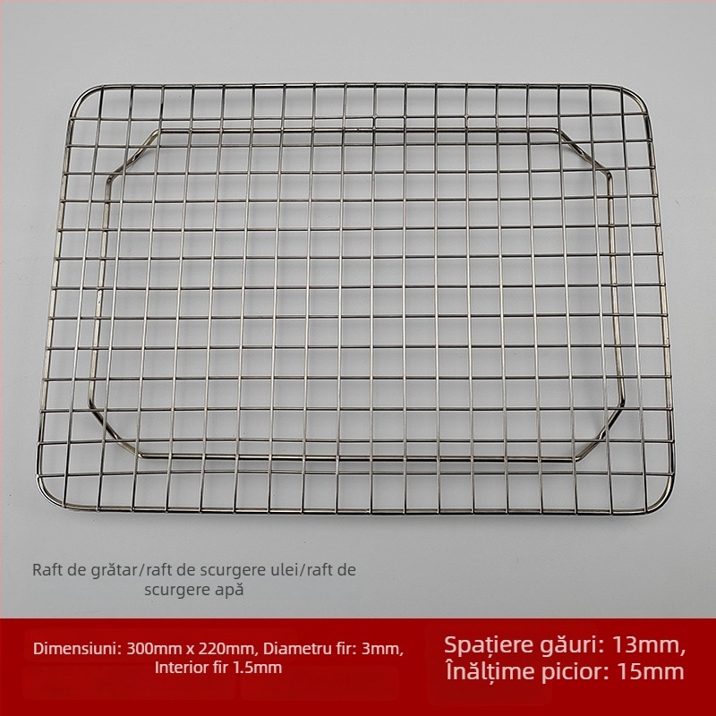Gril din oțel inoxidabil, din sârmă, formă pătrată, portabil, multifuncțional, fără fum, ușor de curățat, electroplacare și sudură cu puncte