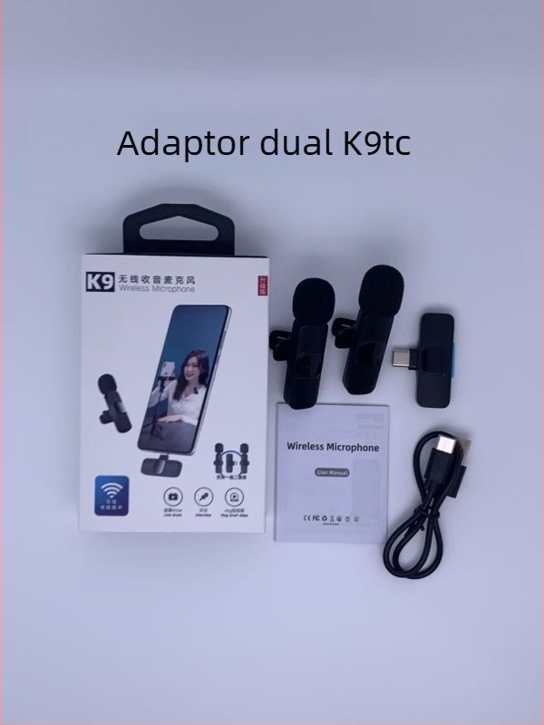 Microfon lavalier K9, cablat pentru înregistrare profesională și difuzare live, SNR ≥70 dB, baterie încorporată, 5V/5W, autonomie 1-3 h