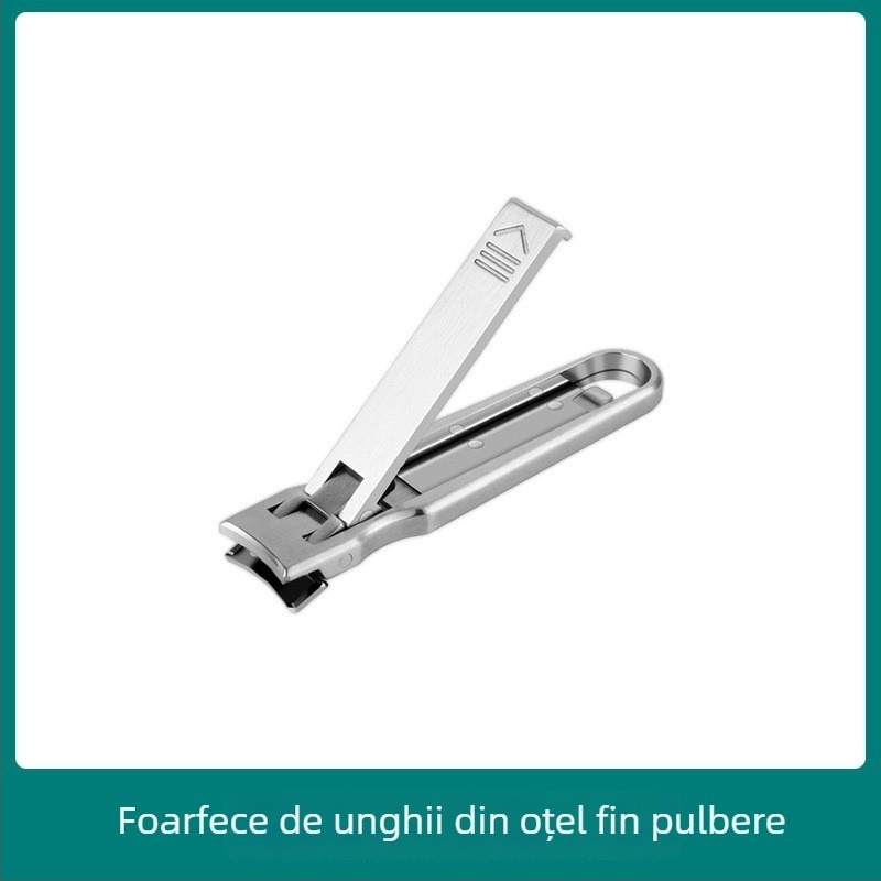 Clește de unghii pliabil, cu pila pentru unghii și foarfecă pentru unghii – oțel inoxidabil, cod M080, portabil/plat pentru uz casnic, instrument universal de îngrijire