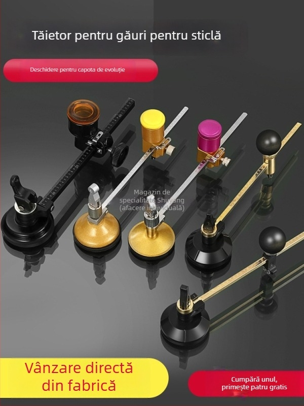 Tăietor circular pentru sticlă cu compas pentru găuri — unelte circulare de tăiere a sticlei (Origine: Mainland China; Tip: Other; Marcă: Other; Domeniu: Other)