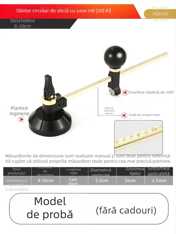Tăietor circular pentru sticlă cu compas pentru găuri — unelte circulare de tăiere a sticlei (Origine: Mainland China; Tip: Other; Marcă: Other; Domeniu: Other)