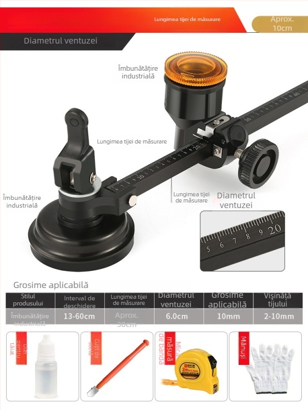 Tăietor circular pentru sticlă cu compas pentru găuri — unelte circulare de tăiere a sticlei (Origine: Mainland China; Tip: Other; Marcă: Other; Domeniu: Other)