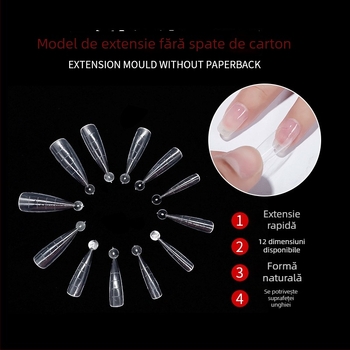 GNDG Matriță de extensie pentru unghii, din plastic, serie de matrițe pentru tavă de hârtie, model cu picături de apă, 48–60 buc