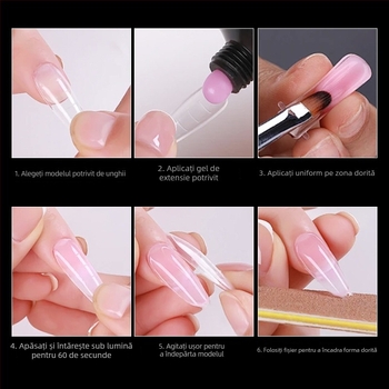 GNDG Matriță de extensie pentru unghii, din plastic, serie de matrițe pentru tavă de hârtie, model cu picături de apă, 48–60 buc