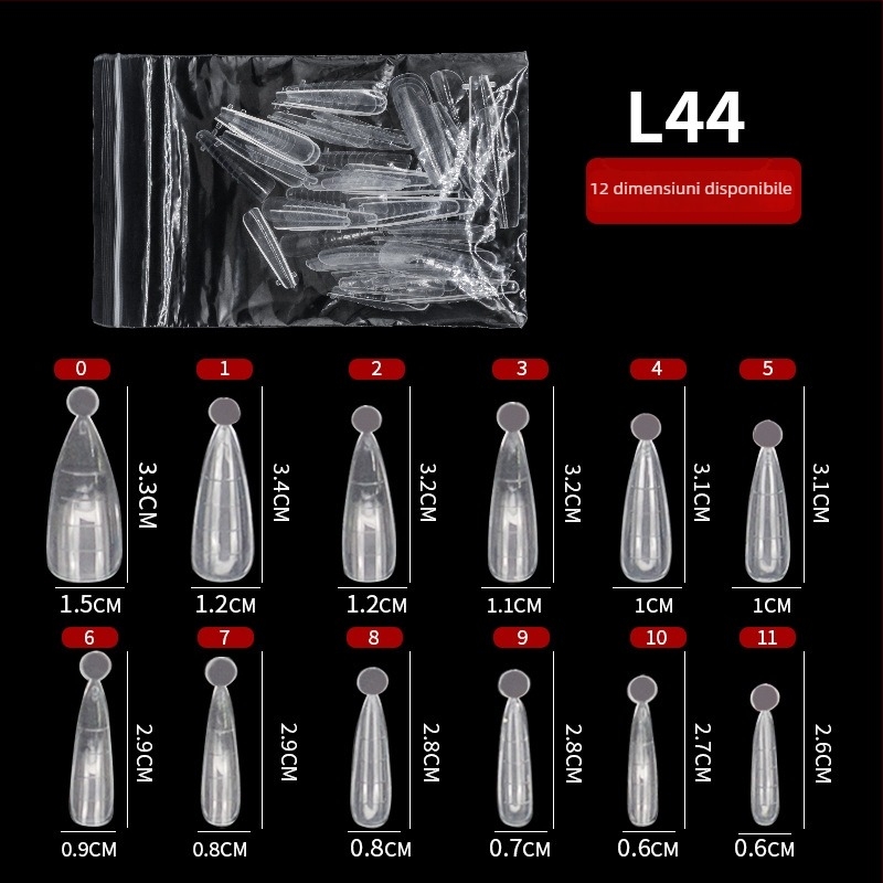 GNDG Matriță de extensie pentru unghii, din plastic, serie de matrițe pentru tavă de hârtie, model cu picături de apă, 48–60 buc