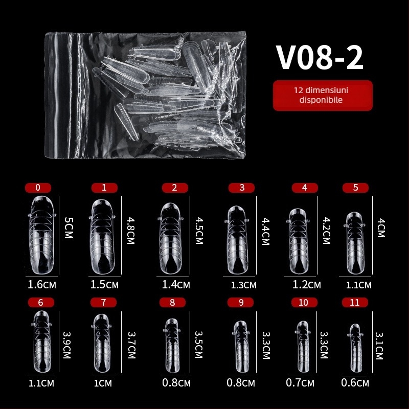 GNDG Matriță de extensie pentru unghii, din plastic, serie de matrițe pentru tavă de hârtie, model cu picături de apă, 48–60 buc