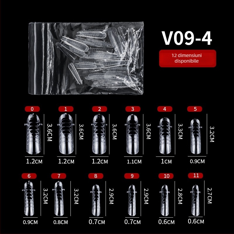 GNDG Matriță de extensie pentru unghii, din plastic, serie de matrițe pentru tavă de hârtie, model cu picături de apă, 48–60 buc