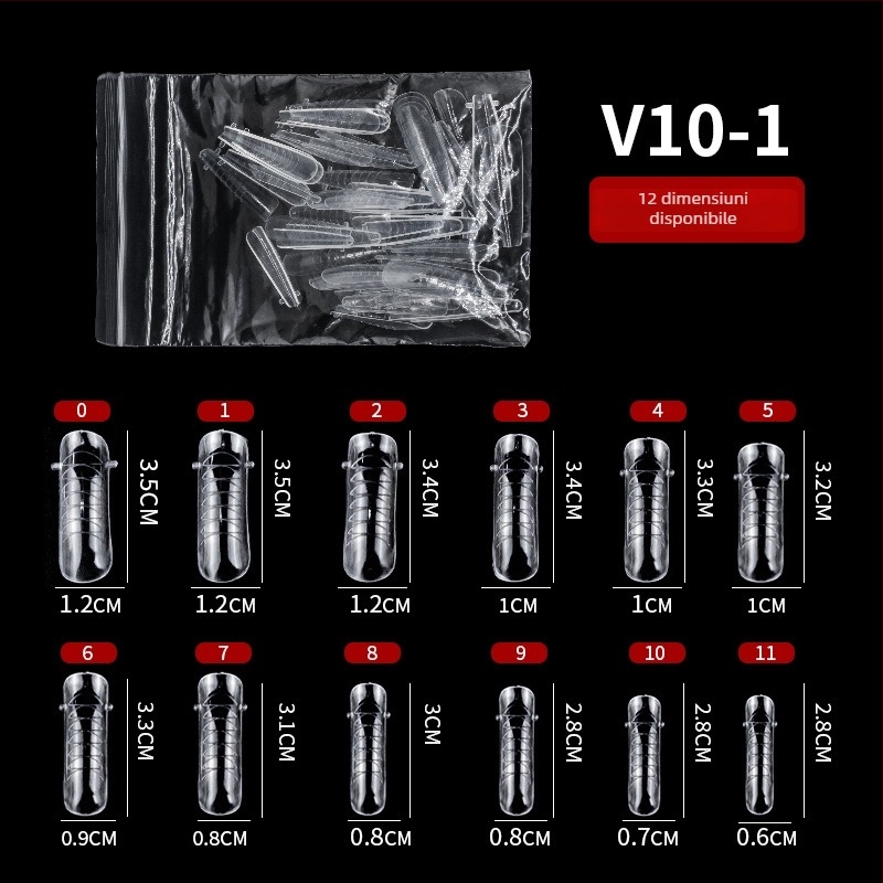 GNDG Matriță de extensie pentru unghii, din plastic, serie de matrițe pentru tavă de hârtie, model cu picături de apă, 48–60 buc