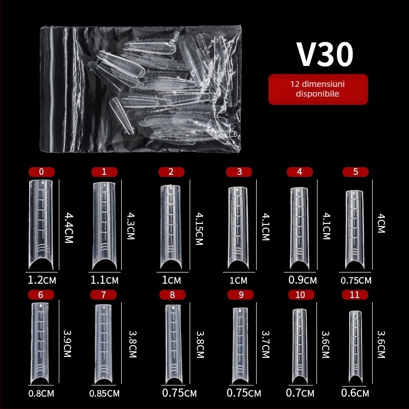 GNDG Matriță de extensie pentru unghii, din plastic, serie de matrițe pentru tavă de hârtie, model cu picături de apă, 48–60 buc