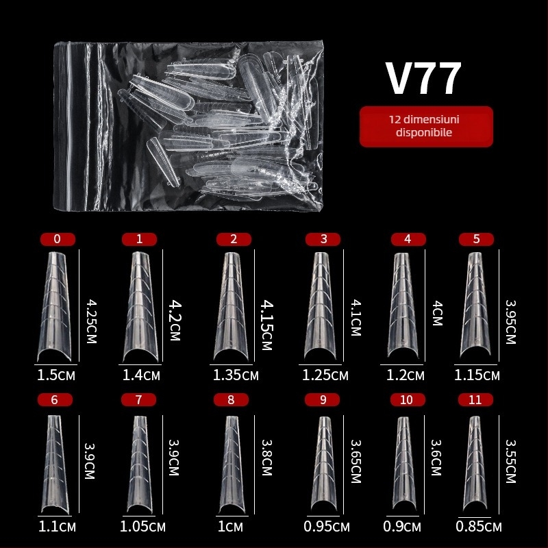 GNDG Matriță de extensie pentru unghii, din plastic, serie de matrițe pentru tavă de hârtie, model cu picături de apă, 48–60 buc