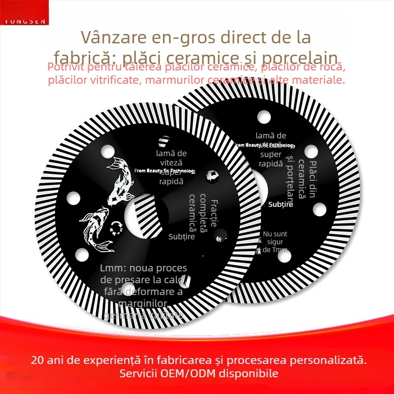 Disc diamant pentru ceramică și plăci, model 114/105, Swimming Forest brand, pentru procesarea pietrei.