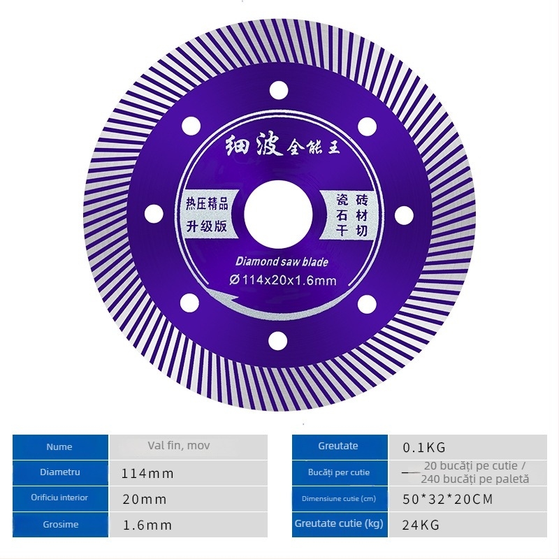 Disc diamant pentru ceramică și plăci, model 114/105, Swimming Forest brand, pentru procesarea pietrei.