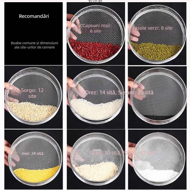Sită din oțel inoxidabil pentru făină, orez și susan – sită ultra-fină pentru uz casnic