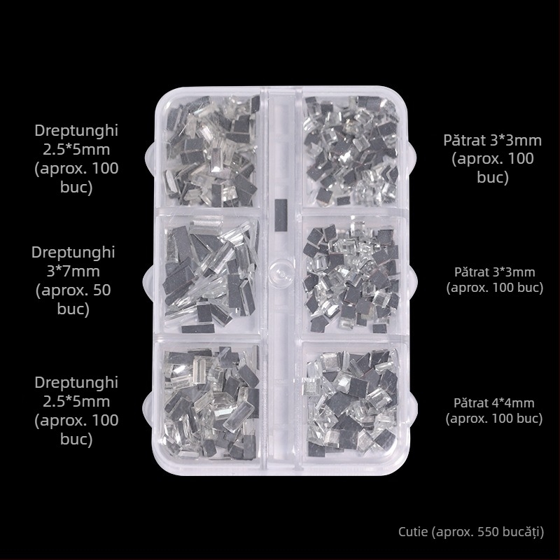 Cristale pentru unghii Poshman, Princess Series, Flat Bottom Drill, Bow & Butterfly Pattern, Stil dulce