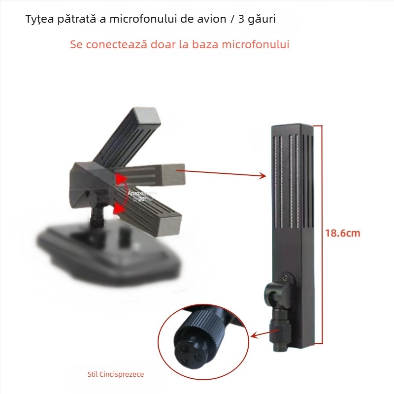 Microfon de conferințe cu tijă flexibilă gooseneck, conector aviation trei pini patru conductori, cablat, 20Hz-20kHz, SNR ≥70dB