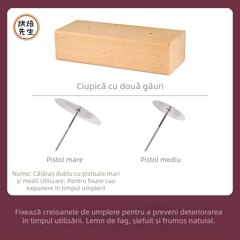 Set de instrumente pentru decorare cu pistol de decorare și bază de susținere, unelte pentru decorarea pastei de fasole în stil coreean și unelte pentru decorarea petalelor