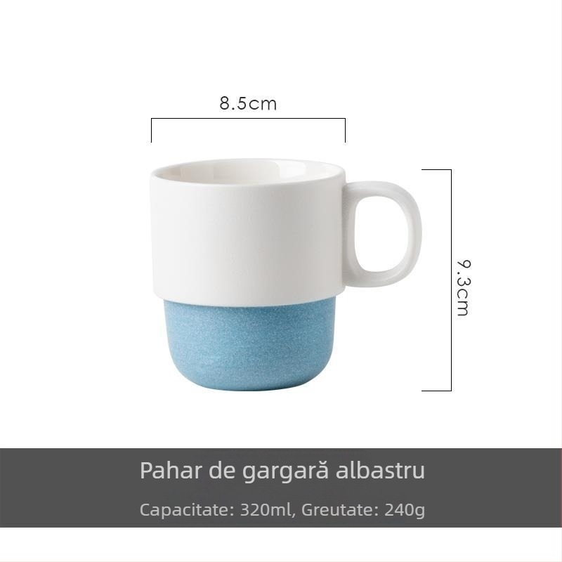 Set de baie din ceramică cu glazură japoneză fulg de zăpadă — trei piese, cu cupe pentru apă de gură și pentru periuța de dinți pentru cupluri
