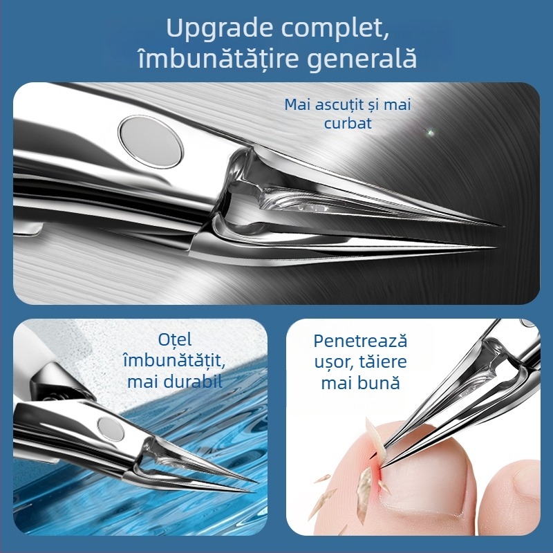 Clește pentru unghii de picioare cu design anti-stropire, fălci în formă de cioc de vultur și vârf ascuțit, pentru uz casnic