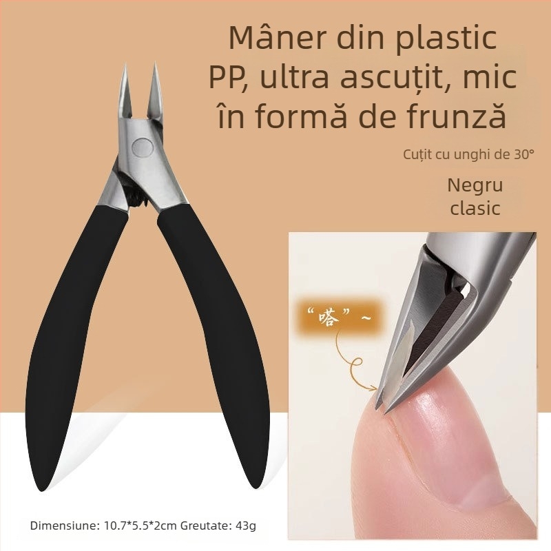 Clește pentru unghii de picioare cu design anti-stropire, fălci în formă de cioc de vultur și vârf ascuțit, pentru uz casnic