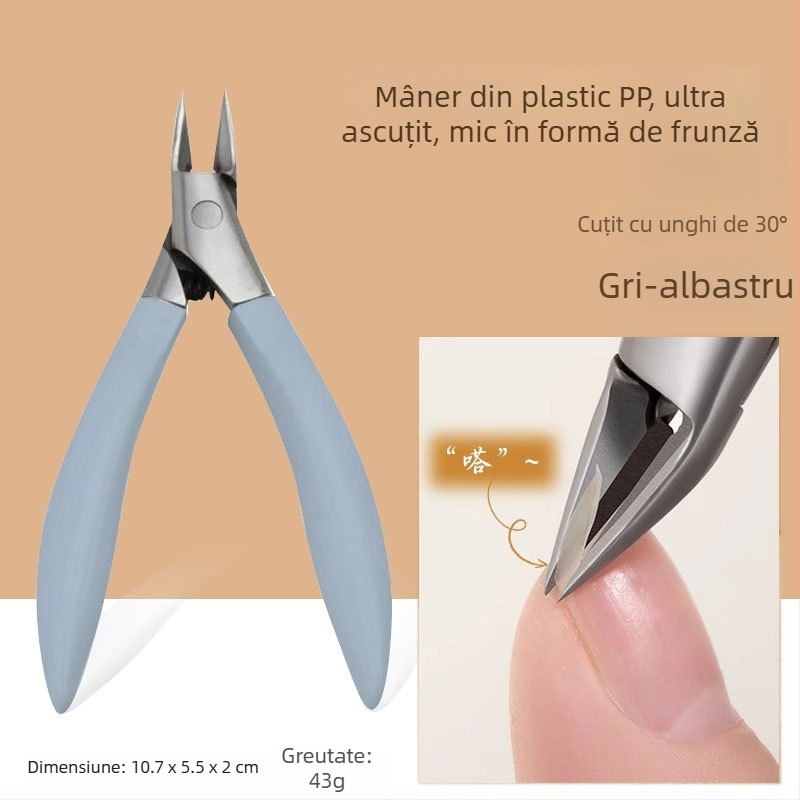 Clește pentru unghii de picioare cu design anti-stropire, fălci în formă de cioc de vultur și vârf ascuțit, pentru uz casnic