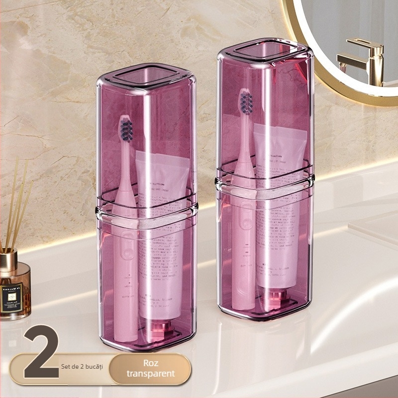 Beiduoyang Cupă de călătorie pentru periuța de dinți, design pătrat, material PET, logo personalizabil