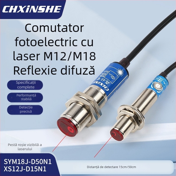 Senzor laser M18 SYM18J-D50N1 întrerupător fotoelectric cu infraroșu difuz, IP66