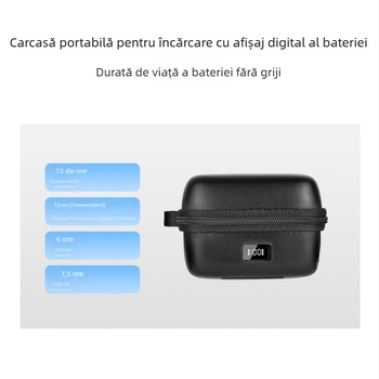Microfon lavalier LUUCCO, cu fir, omnidirecțional, baterie încorporată, interval de frecvență 20 Hz–20 kHz, SNR ≥70 dB, autonomie 3–6 ore