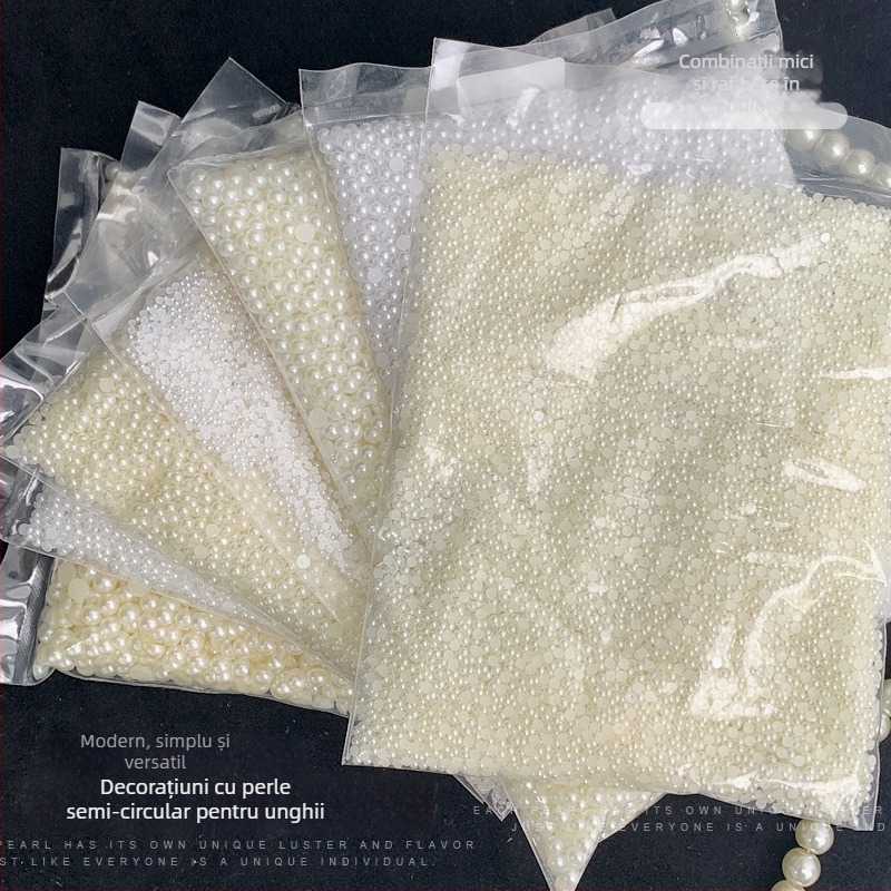 Rose forest accesorii pentru unghii cu perle — perle semi-rotunde cu bază plată, Materiale: plastic, perlă, rășină, Model: Flori, Iubire, Picătură de apă