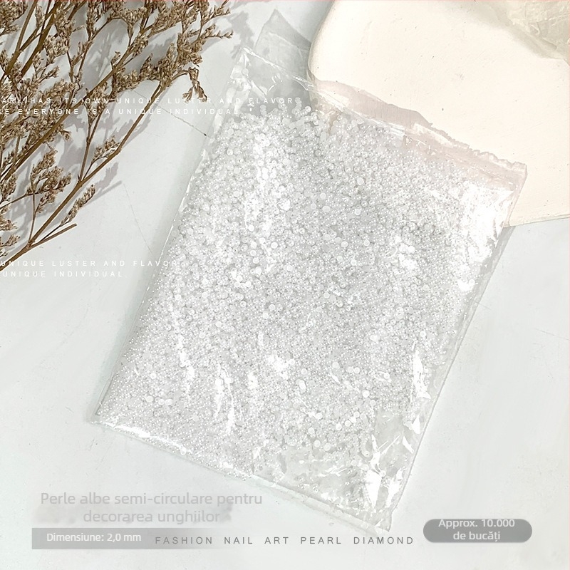 Rose forest accesorii pentru unghii cu perle — perle semi-rotunde cu bază plată, Materiale: plastic, perlă, rășină, Model: Flori, Iubire, Picătură de apă