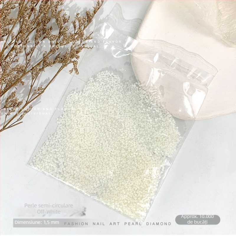 Rose forest accesorii pentru unghii cu perle — perle semi-rotunde cu bază plată, Materiale: plastic, perlă, rășină, Model: Flori, Iubire, Picătură de apă