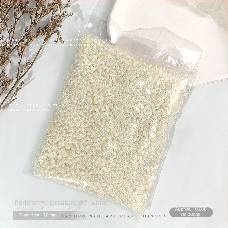 Rose forest accesorii pentru unghii cu perle — perle semi-rotunde cu bază plată, Materiale: plastic, perlă, rășină, Model: Flori, Iubire, Picătură de apă