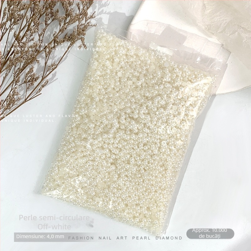 Rose forest accesorii pentru unghii cu perle — perle semi-rotunde cu bază plată, Materiale: plastic, perlă, rășină, Model: Flori, Iubire, Picătură de apă