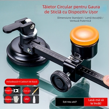 Cuțit universal pentru sticlă pentru tăierea cercurilor, cu role încărcate cu ulei, clasa industrială, design îngroșat